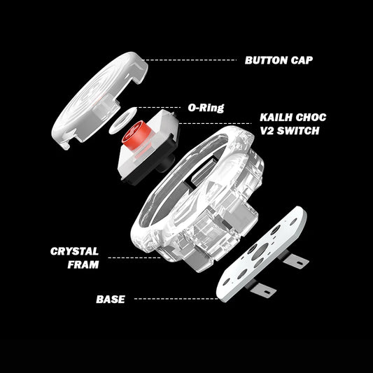 Arcade Fighting Keyboard Crystal Buckle Buttons Ultra-slim Design Professional Response Kailh Choc V2 Low Profile Switch For Hit