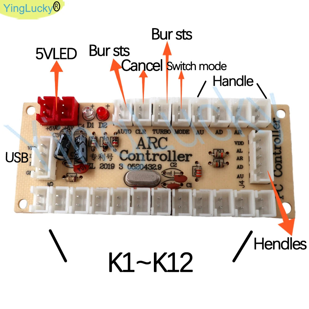2 Player Arcade Zero Delay Kit USB Encoder for PC Raspberry Pi SANWA Push Button Joystick USB Arcade Cabinet Mando