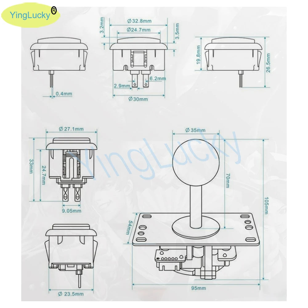 2 Player Arcade Zero Delay Kit USB Encoder for PC Raspberry Pi SANWA Push Button Joystick USB Arcade Cabinet Mando