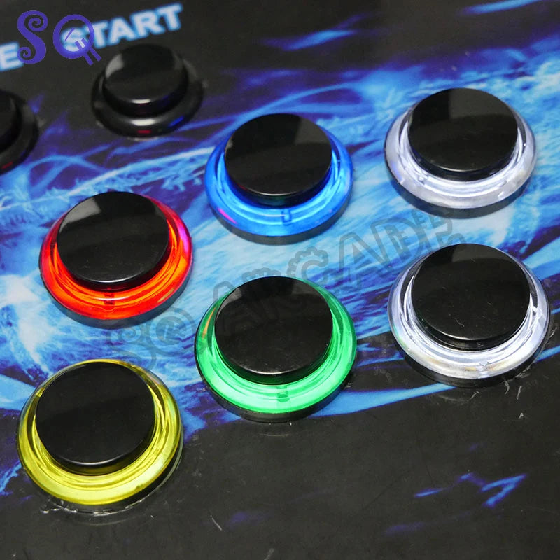 Arcade Button 5 Colors LED Light 33mm Microswitch Snap Round Reset Momentary Black Cover For Pandora Game Parts