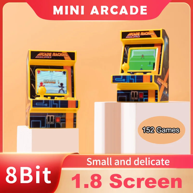 8 Bit Mini Arcade Handheld Game Console 1.8 Inch 152 Games Small Pocket Gaming Christmas Holiday Kids Gift