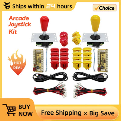 Arcade Joystick Kit 1 or 2 players copy sanwa Push button Zero Delay board For PC, PS3 and Pandora Games Portable retro controll