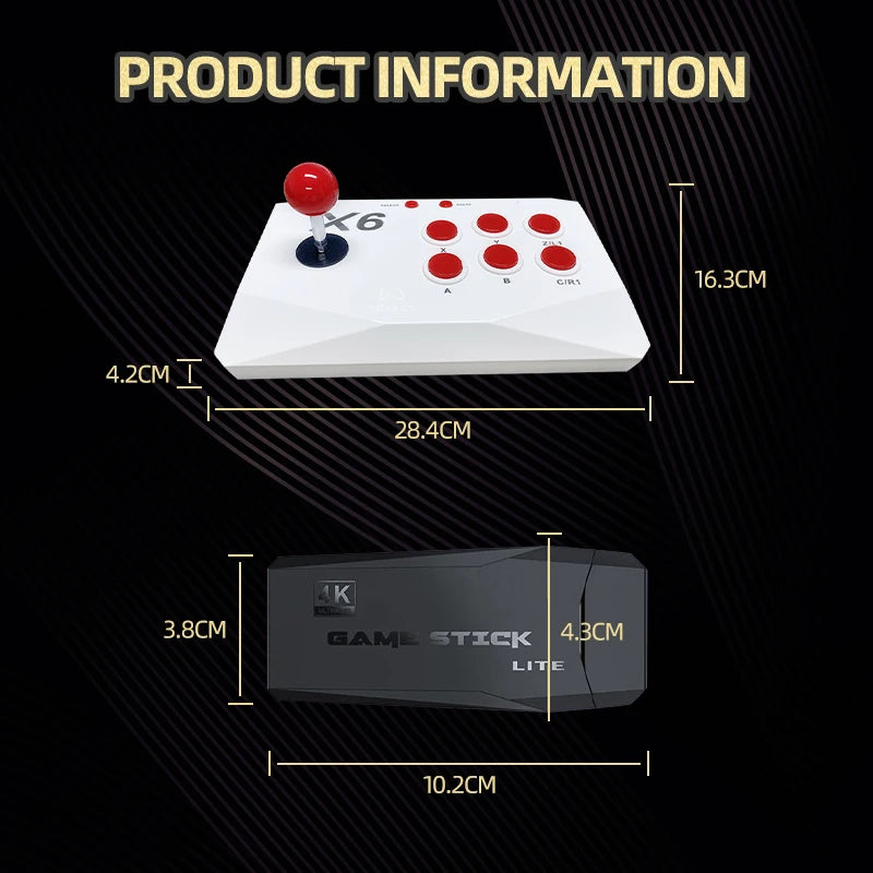 Arcade Video Game Console 4K TV Game Stick For PS1/MAME/SEGA Console with HD Extension cable Dual Arcade Joysitck