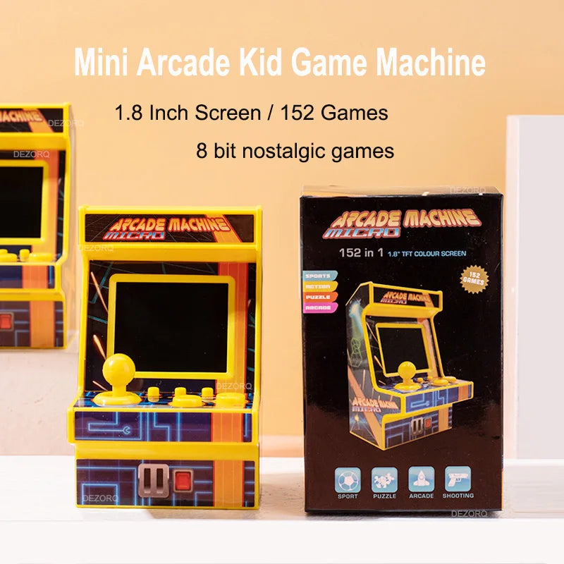 8 Bit Mini Arcade Handheld Game Console 1.8 Inch 152 Games Small Pocket Gaming Christmas Holiday Kids Gift