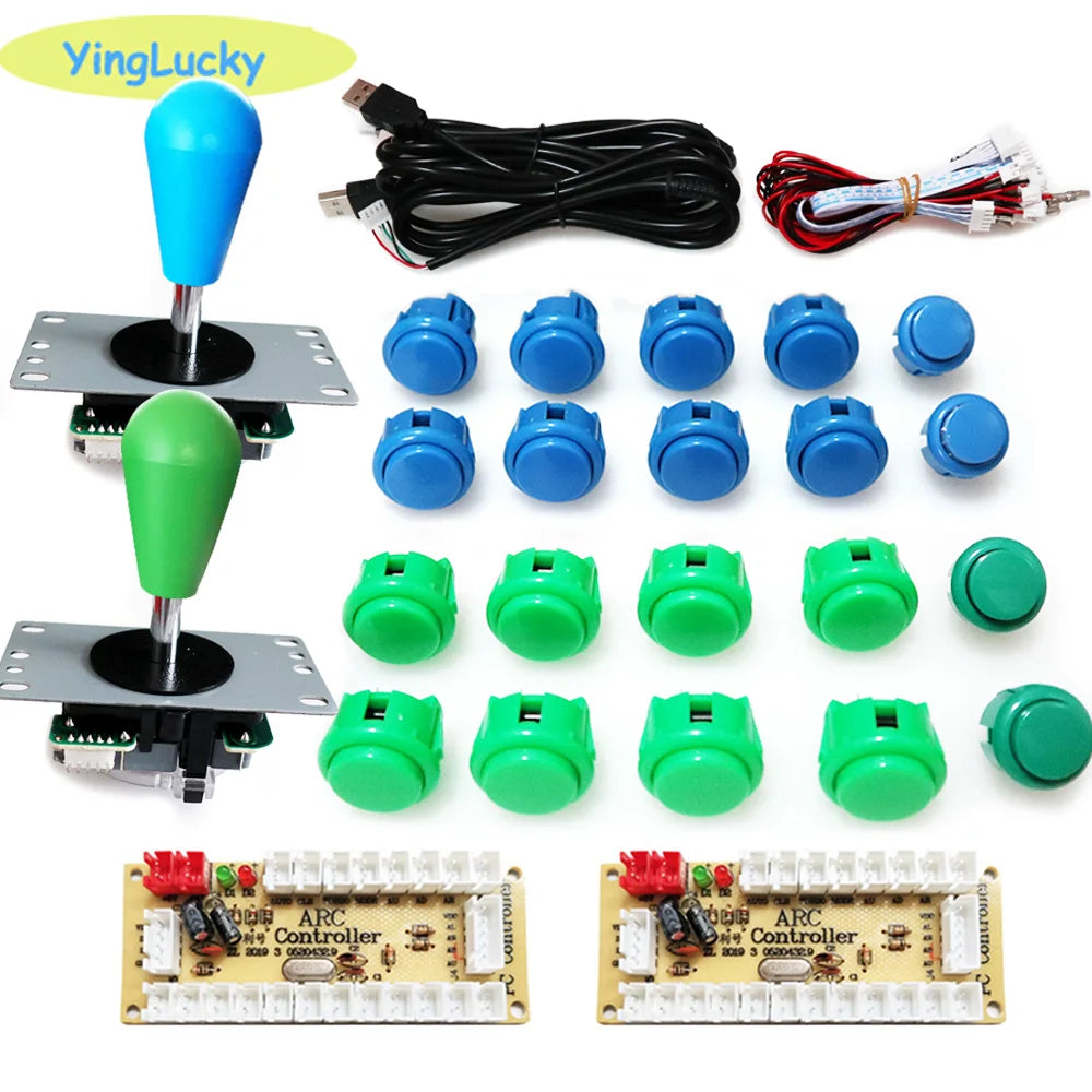 2 Player Arcade Zero Delay Kit USB Encoder for PC Raspberry Pi SANWA Push Button Joystick USB Arcade Cabinet Mando