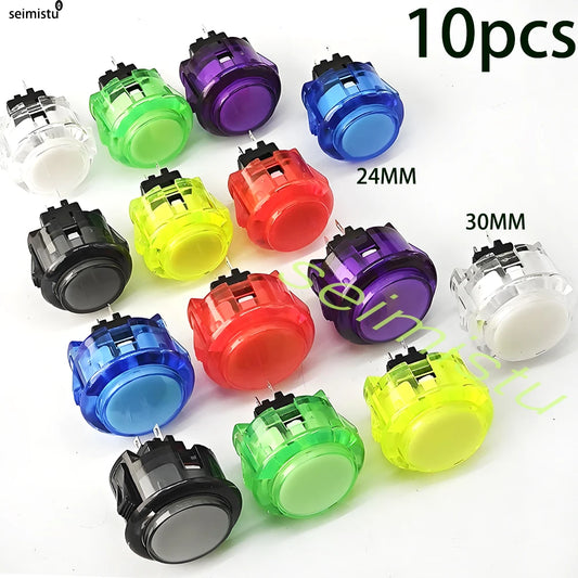 10pcs Clear Push Button 24mm 30mm Durable Multicade Video Game Console Copy Sanwa Obsc Hitbox Controller Tablero Arcade Pc Neo G