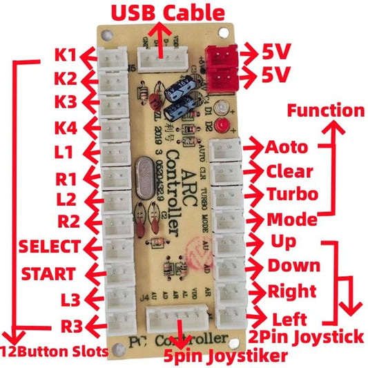 DIY Zero Delay Arcade USB Encoder PC To Joystick Arcade Rocker Circuit Board Control Panel Module For MAME Gaming Arcade Game