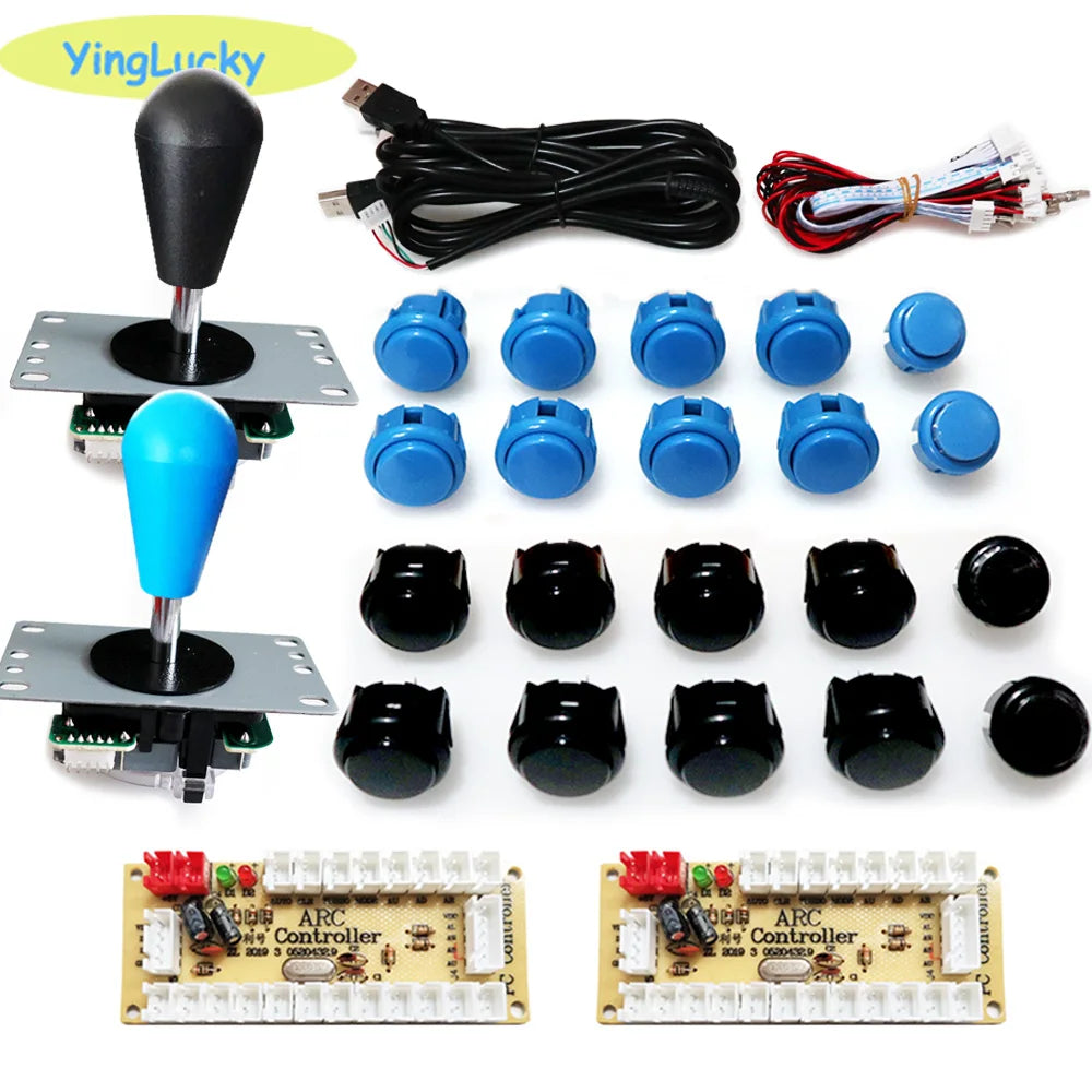 2 Player Arcade Zero Delay Kit USB Encoder for PC Raspberry Pi SANWA Push Button Joystick USB Arcade Cabinet Mando