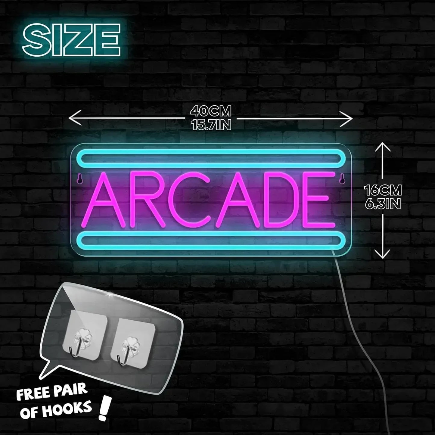 Arcade Neon Signs for Wall Decor Dimmable Arcade Neon Lights for Game Room Decor Business Sign for Game Room Birthday Party Gift