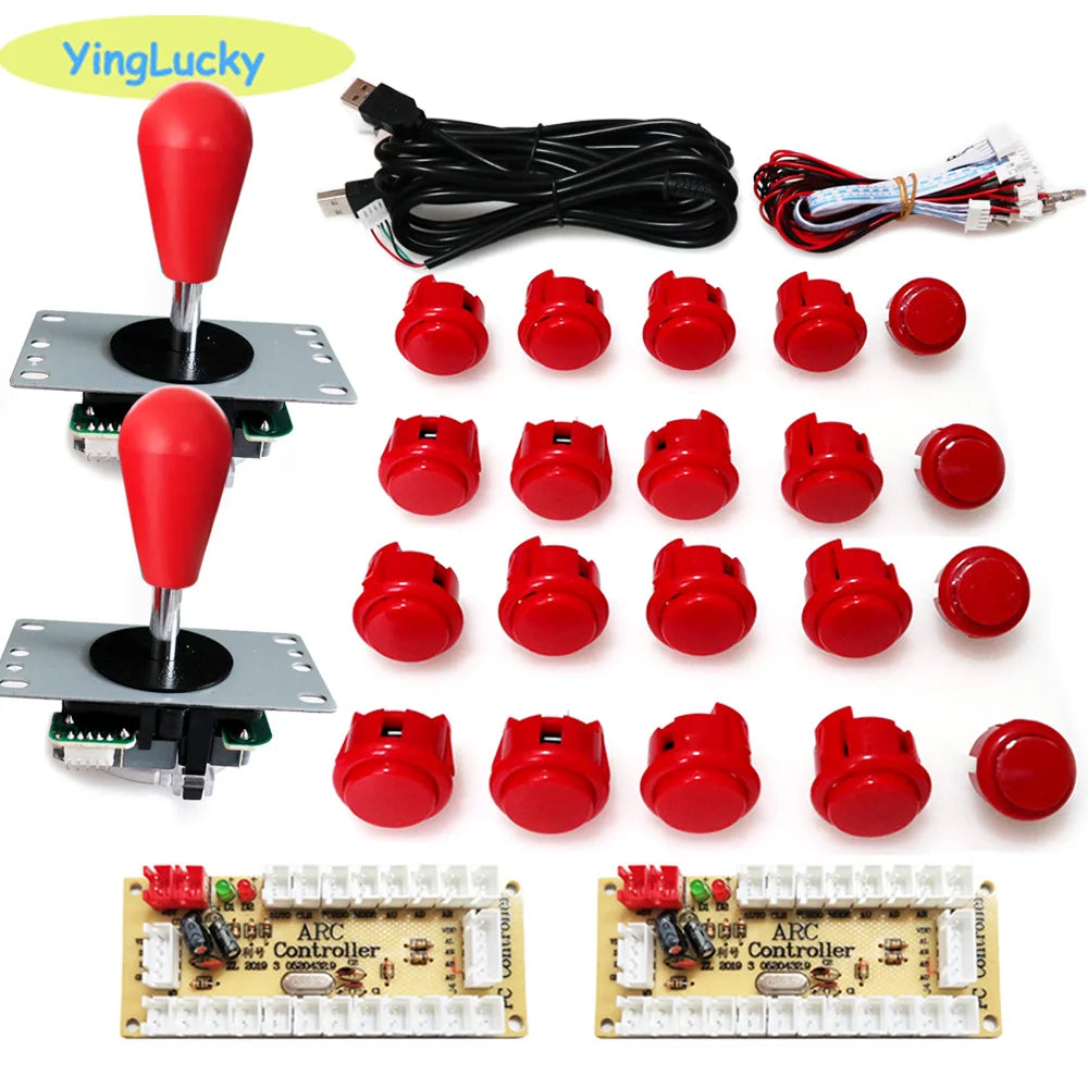2 Player Arcade Zero Delay Kit USB Encoder for PC Raspberry Pi SANWA Push Button Joystick USB Arcade Cabinet Mando
