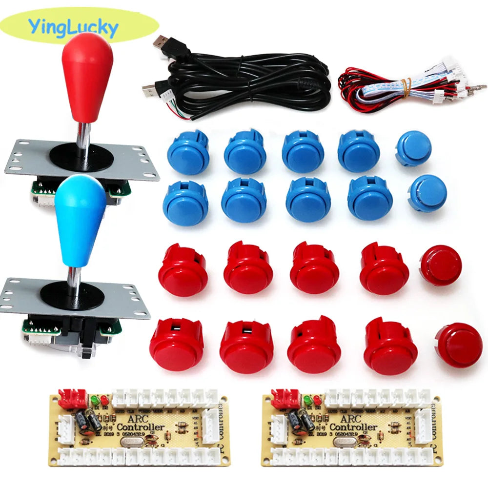 2 Player Arcade Zero Delay Kit USB Encoder for PC Raspberry Pi SANWA Push Button Joystick USB Arcade Cabinet Mando