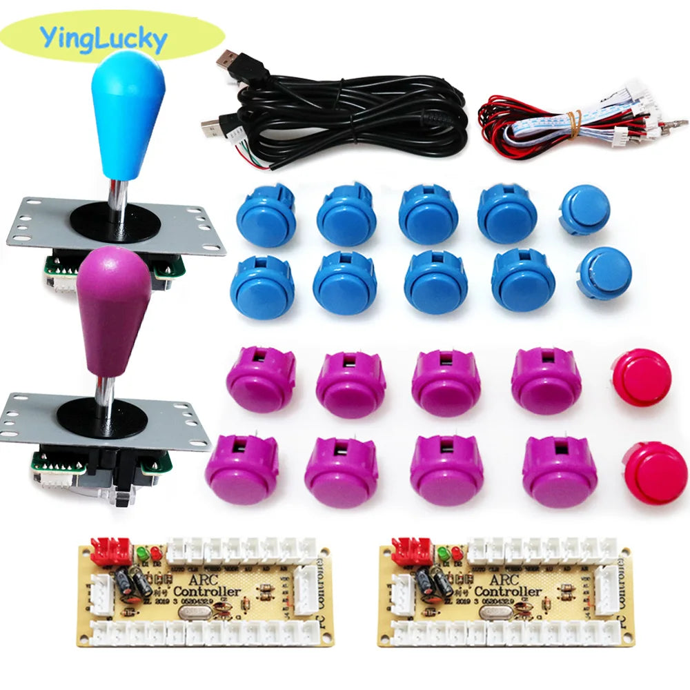 2 Player Arcade Zero Delay Kit USB Encoder for PC Raspberry Pi SANWA Push Button Joystick USB Arcade Cabinet Mando